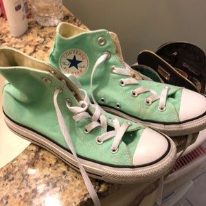 lime green high top converse